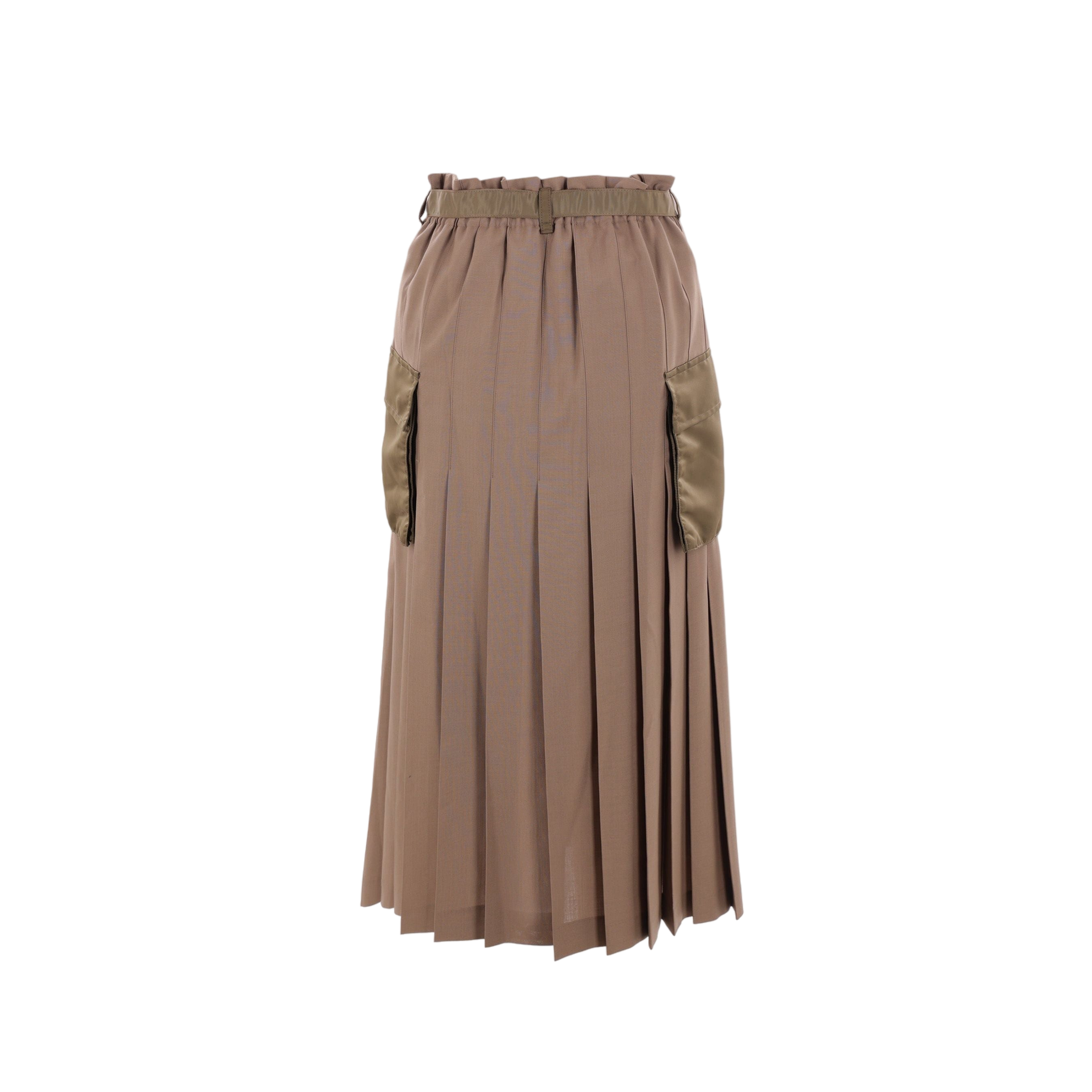 Wool Blend Wrap Skirt-SACAI-JOHN JULIA