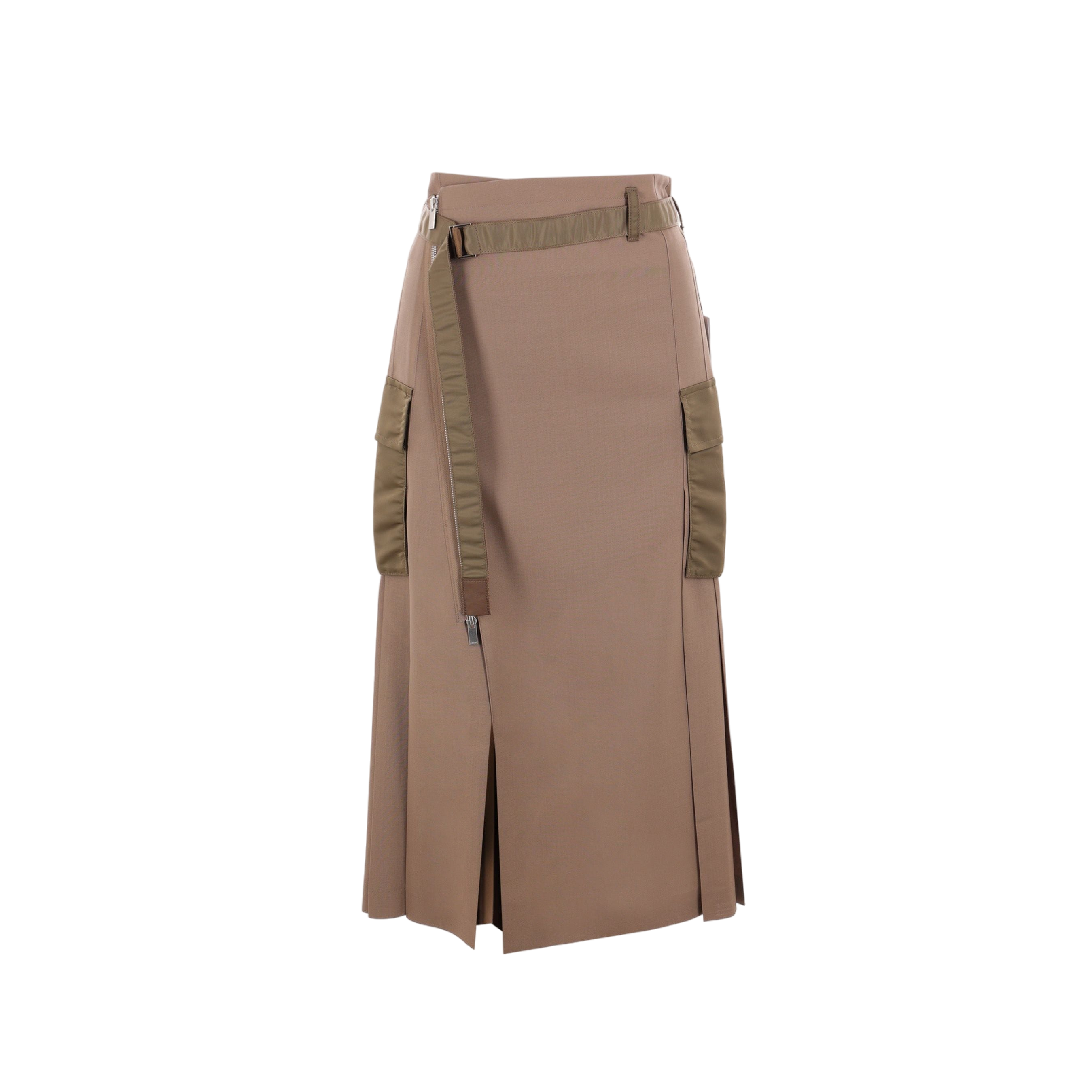 Wool Blend Wrap Skirt-SACAI-JOHN JULIA