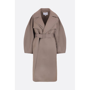 Wool Blend Wrap Trench Coat-ALAÏA-JOHN JULIA