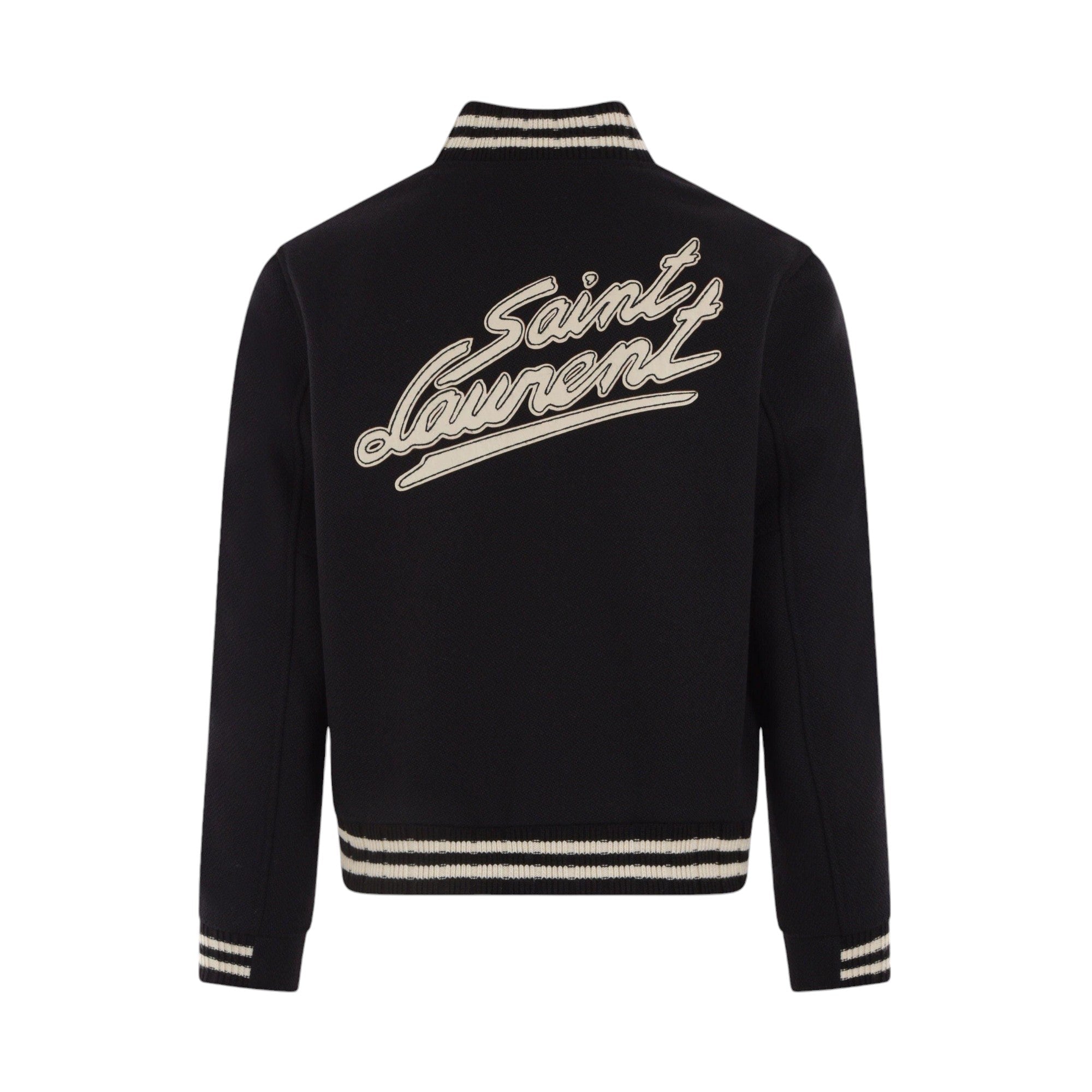 Wool Bomber Jacket-SAINT LAURENT-JOHN JULIA