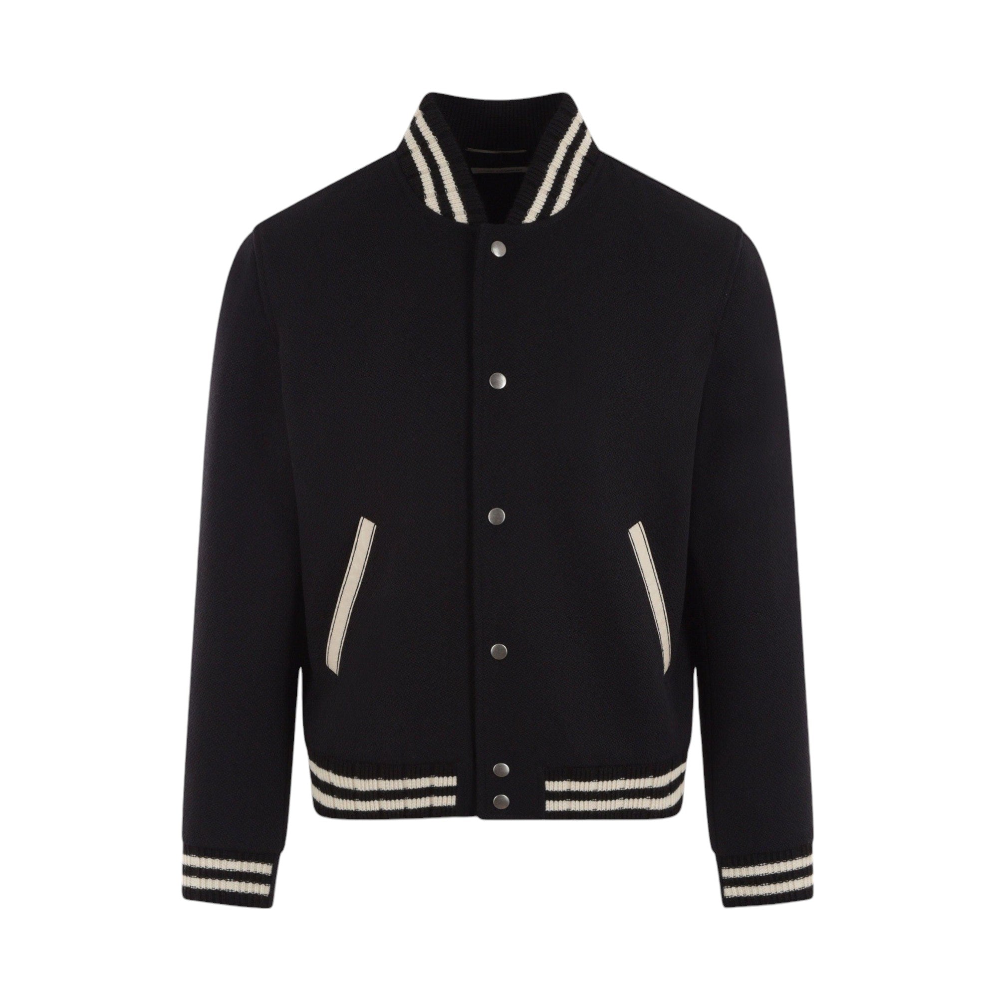 Wool Bomber Jacket-SAINT LAURENT-JOHN JULIA