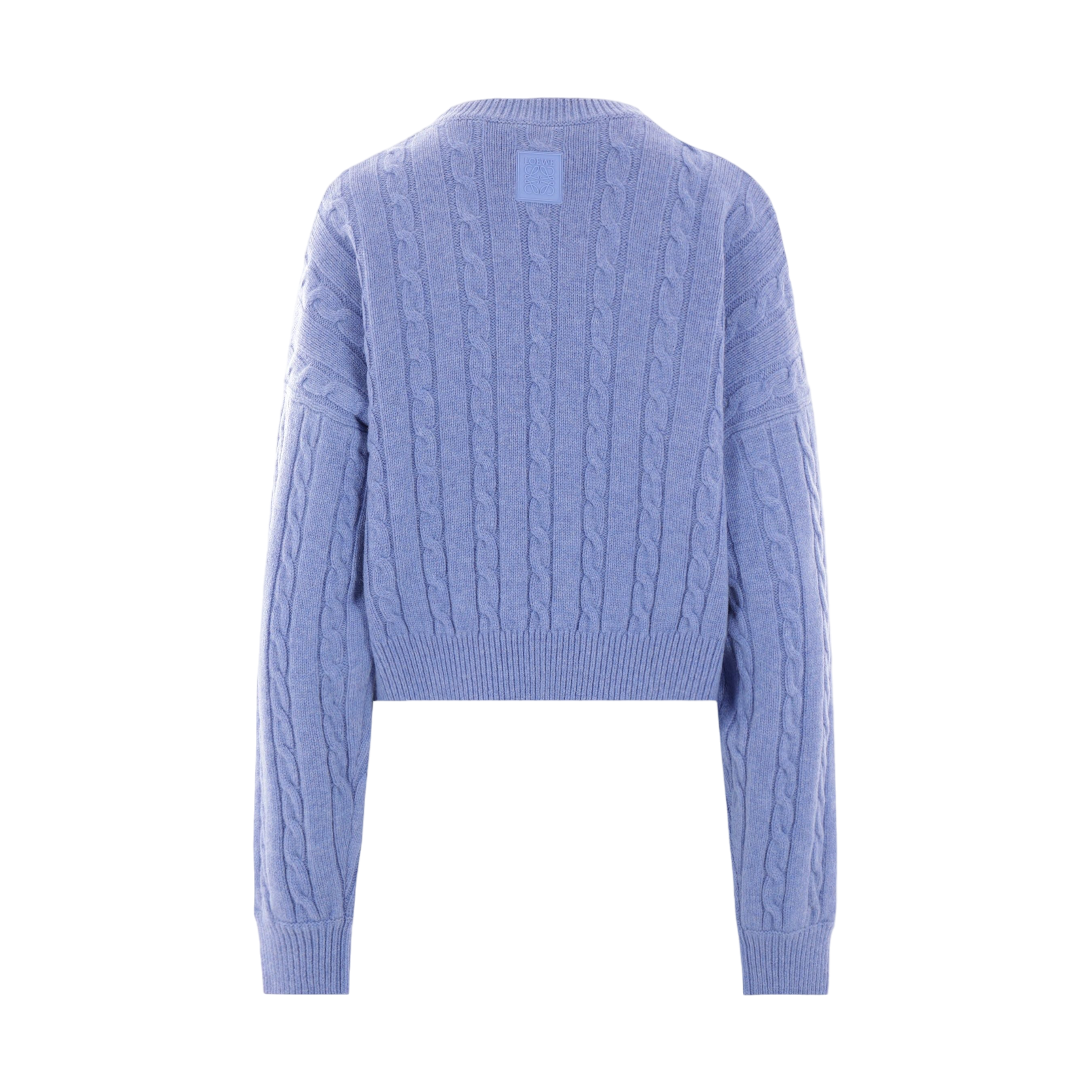 Wool Cable-knit Cropped Sweater-LOEWE-JOHN JULIA