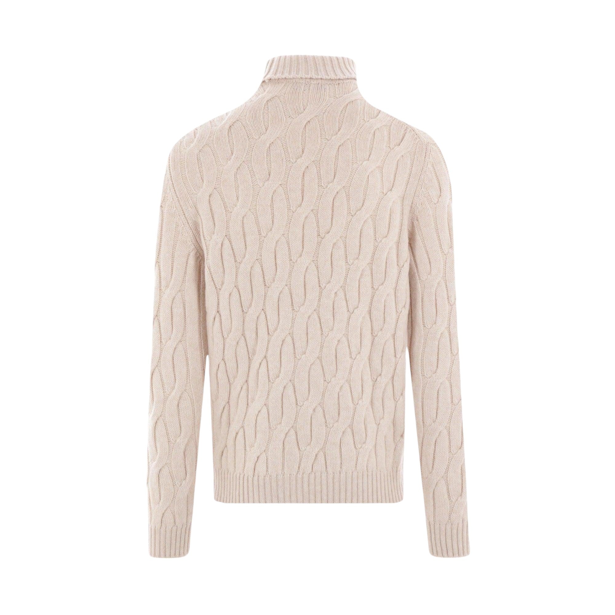 Wool Cable-knit Turtleneck-ZANONE-JOHN JULIA