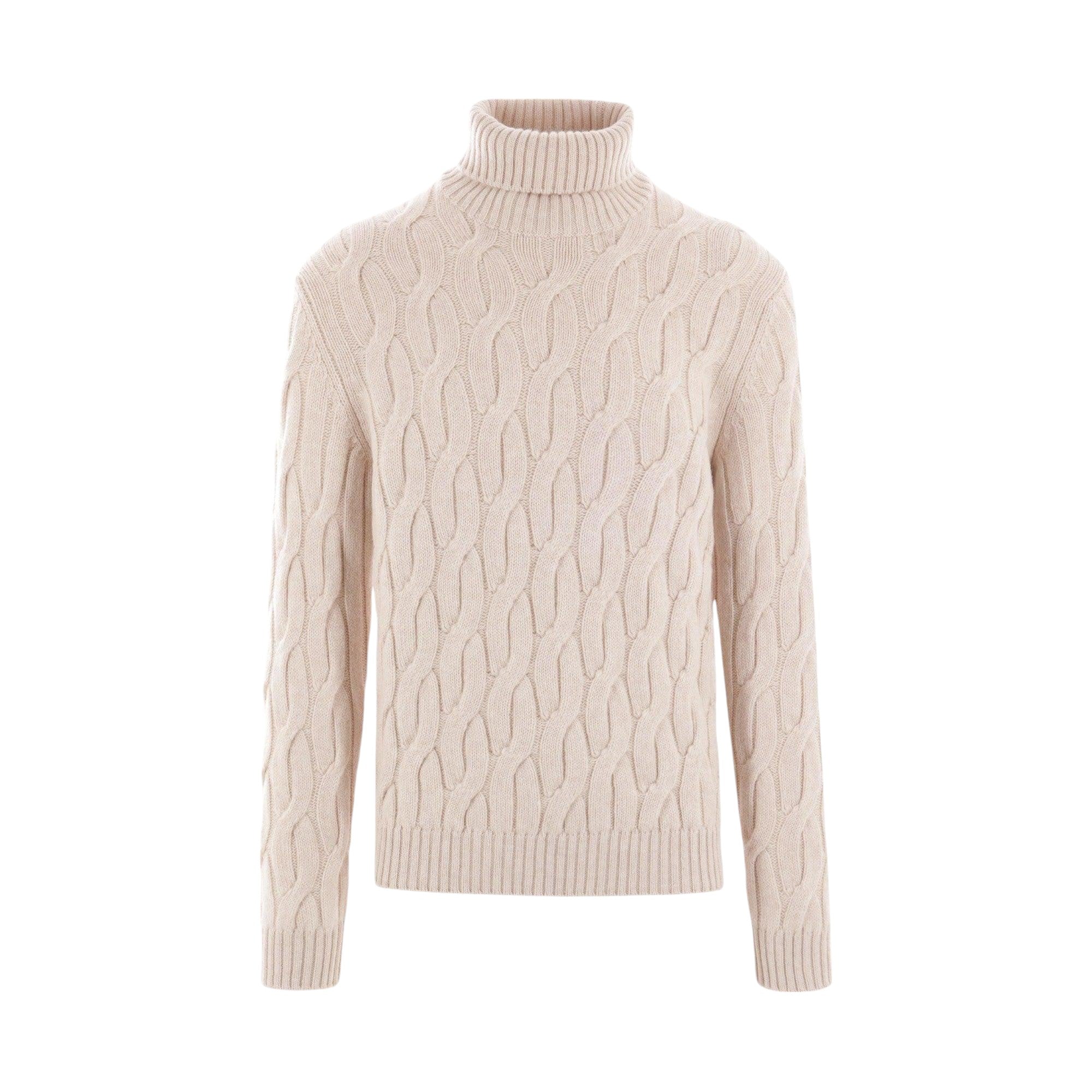 Wool Cable-knit Turtleneck-ZANONE-JOHN JULIA