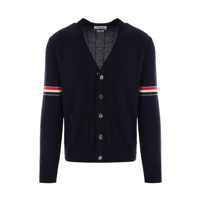 Wool Cardigan-THOM BROWNE-JOHN JULIA