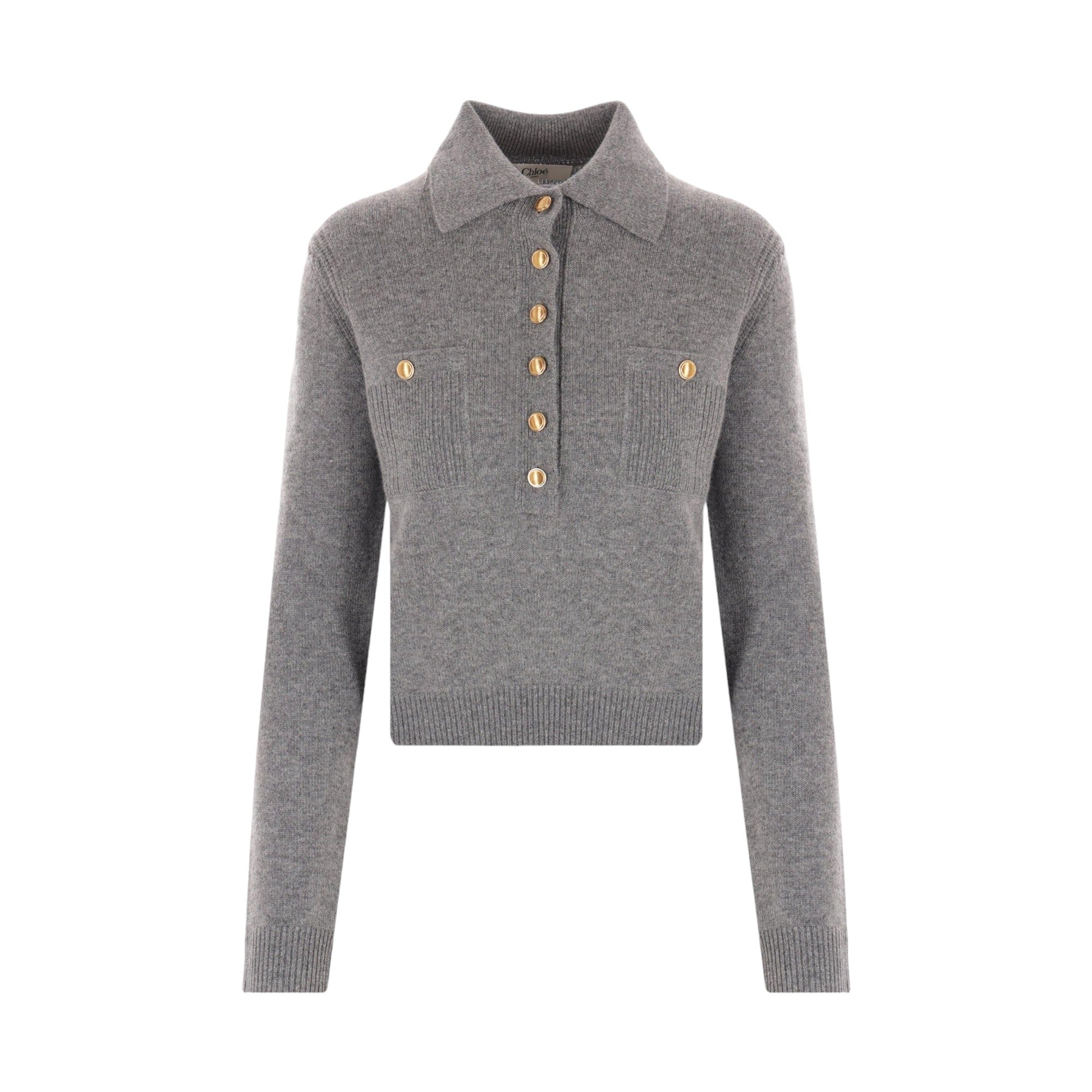 Wool Cashmere Polo Sweater-CHLOÉ-JOHN JULIA