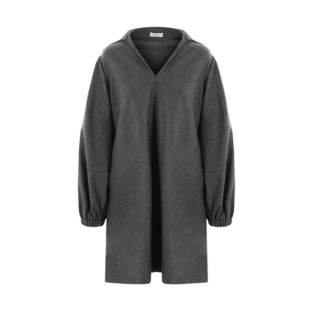 Wool Cashmere Shirt Dress-BRUNELLO CUCINELLI-JOHN JULIA