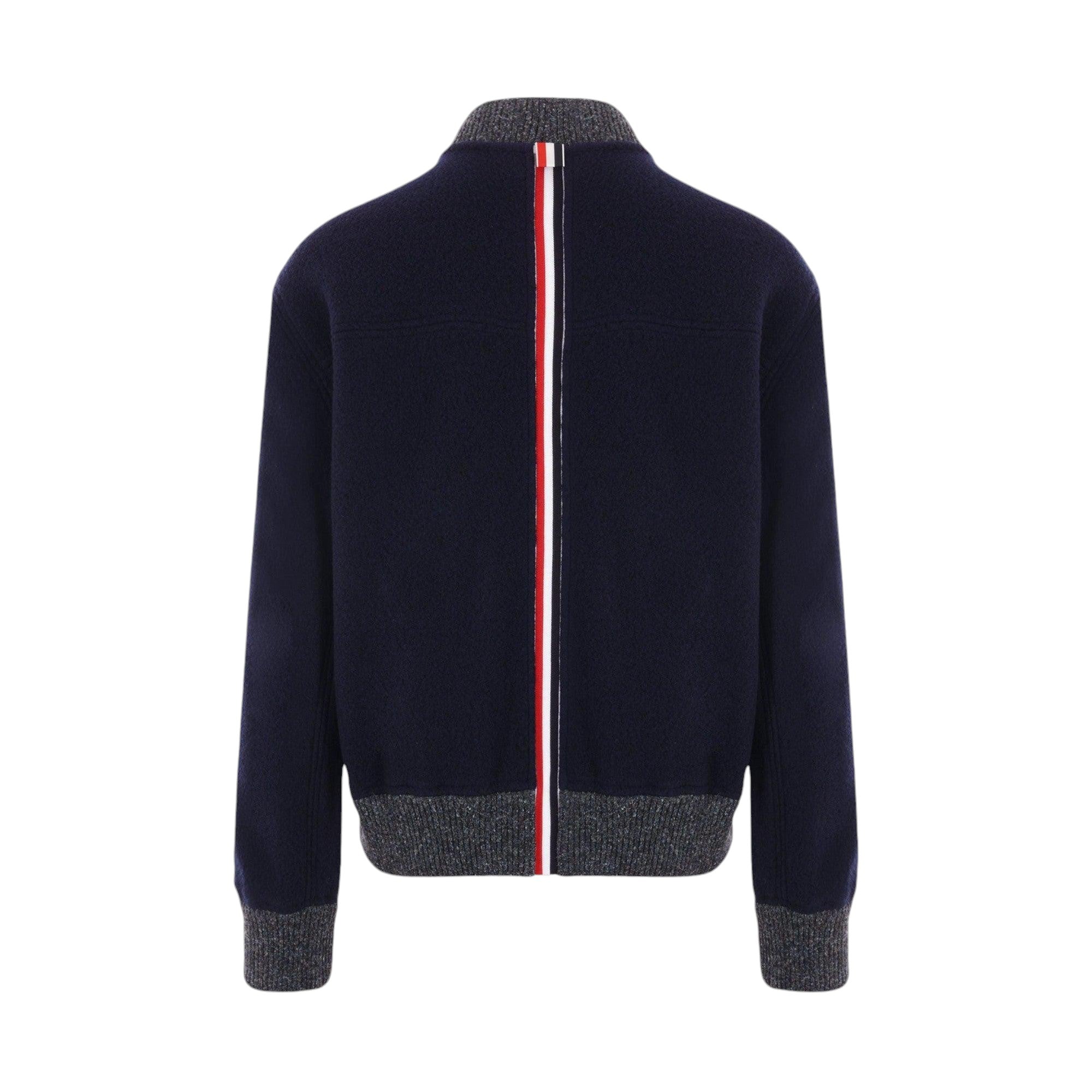 Wool Fleece Bomber Jacket-THOM BROWNE-JOHN JULIA