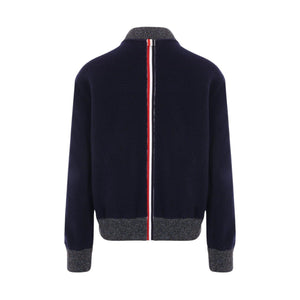 Wool Fleece Bomber Jacket-THOM BROWNE-JOHN JULIA