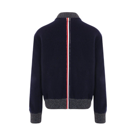 Wool Fleece Bomber Jacket-THOM BROWNE-JOHN JULIA