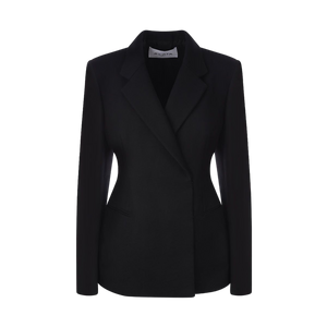 Wool Gabardine Double-breasted Jacket-ALAÏA-JOHN JULIA