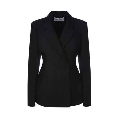 Wool Gabardine Double-breasted Jacket-ALAÏA-JOHN JULIA