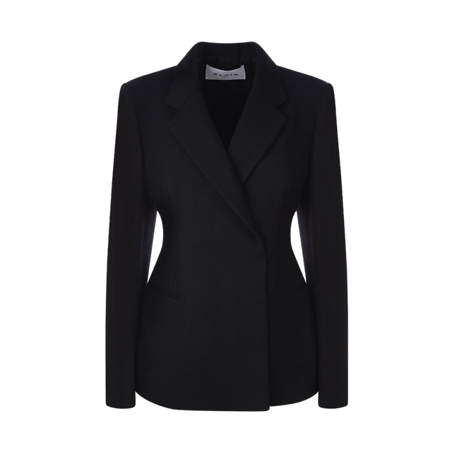 Wool Gabardine Double-breasted Jacket-ALAÏA-JOHN JULIA