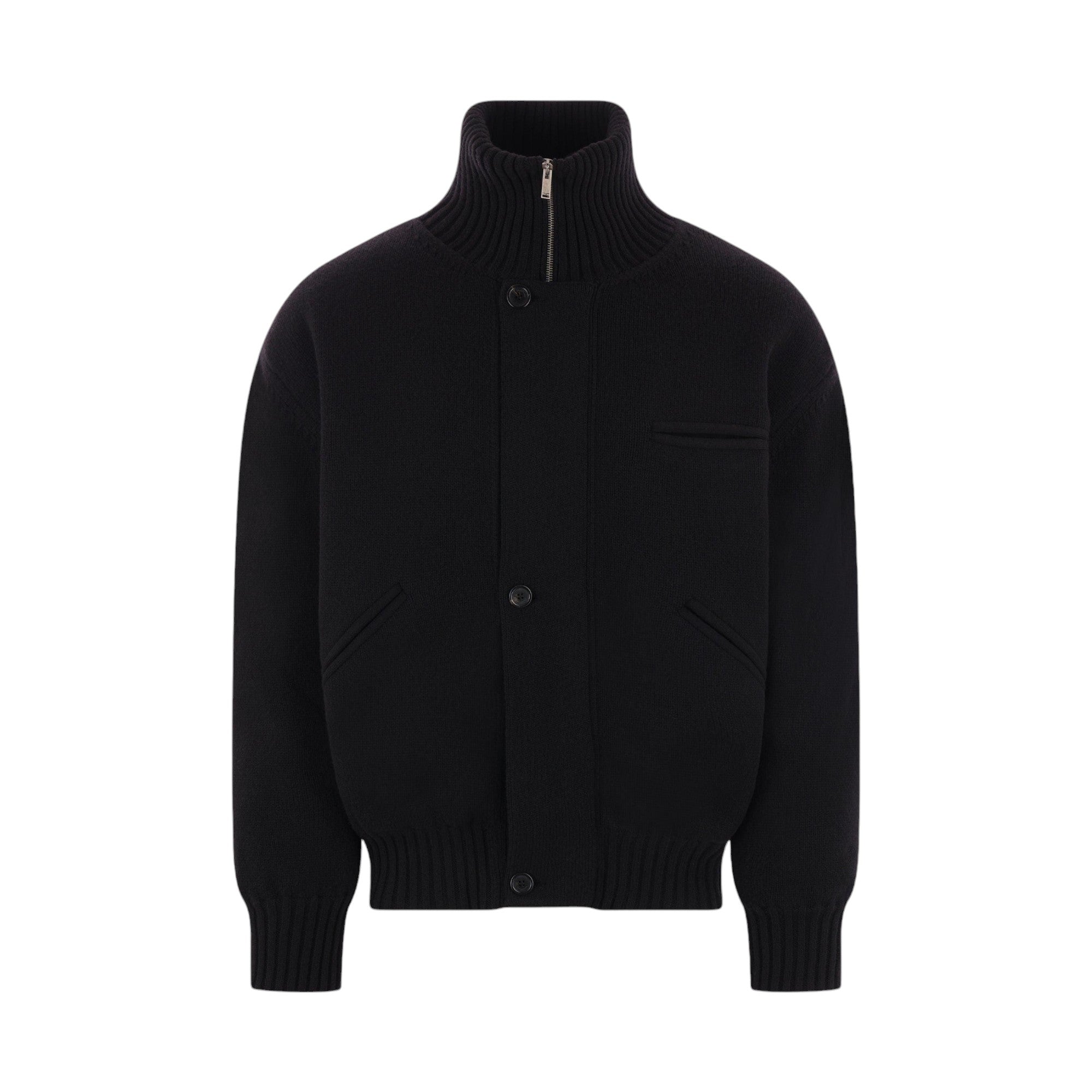 Wool Knit Padded Jacket-SAINT LAURENT-JOHN JULIA