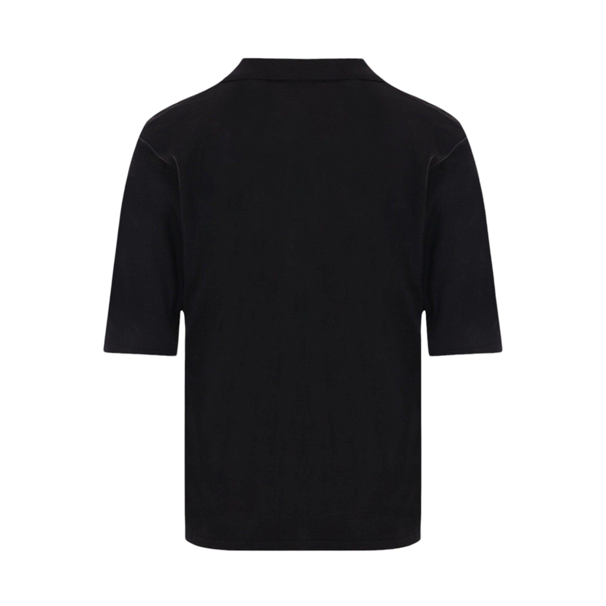 Wool Knit Polo Shirt-SAINT LAURENT-JOHN JULIA