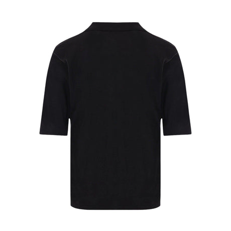 Wool Knit Polo Shirt-SAINT LAURENT-JOHN JULIA