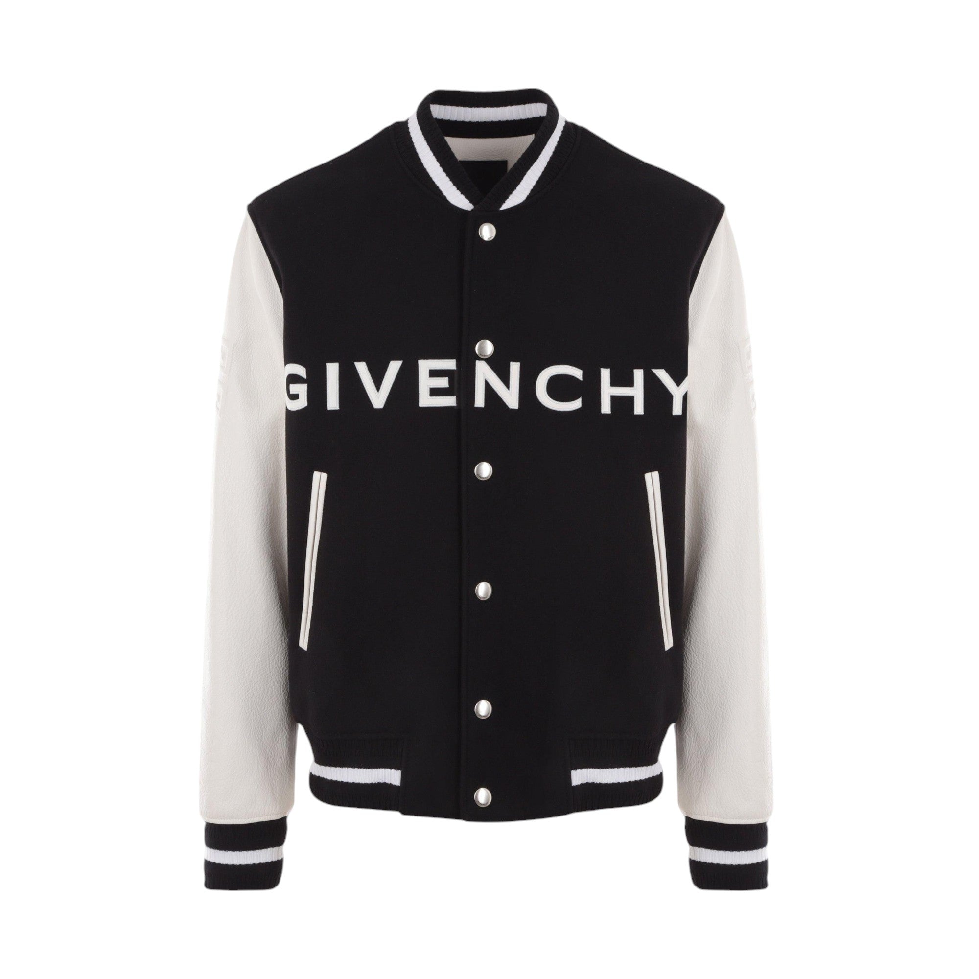 Wool Leather Bomber Jacket-GIVENCHY-JOHN JULIA