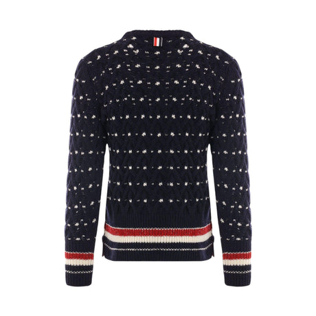 Wool Mohair Cable-knit Sweater-THOM BROWNE-JOHN JULIA