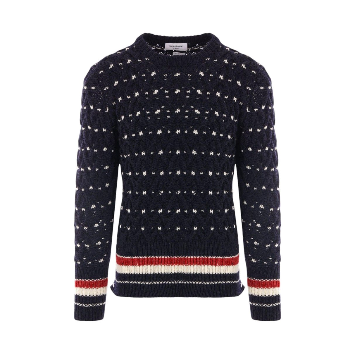 Wool Mohair Cable-knit Sweater-THOM BROWNE-JOHN JULIA