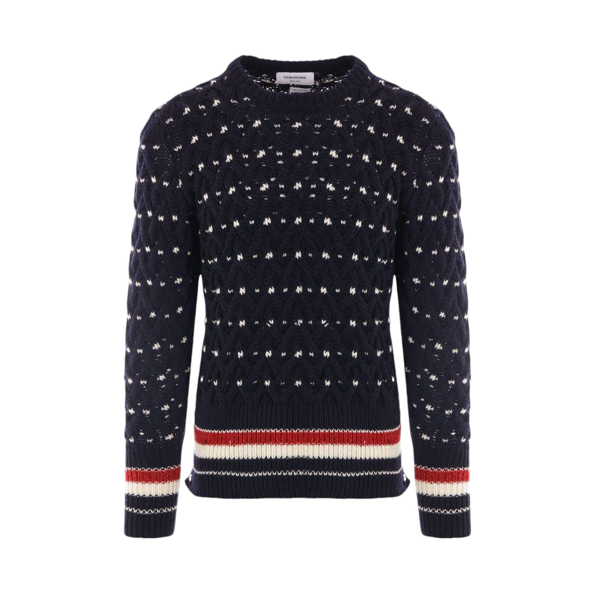 Wool Mohair Cable-knit Sweater-THOM BROWNE-JOHN JULIA