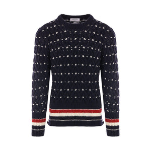 Wool Mohair Cable-knit Sweater-THOM BROWNE-JOHN JULIA