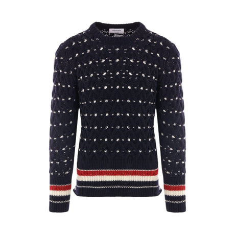 Wool Mohair Cable-knit Sweater-THOM BROWNE-JOHN JULIA