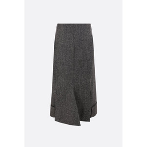 Wool Moulinè Pencil Skirt-PRADA-JOHN JULIA