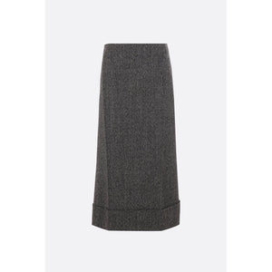 Wool Moulinè Pencil Skirt-PRADA-JOHN JULIA