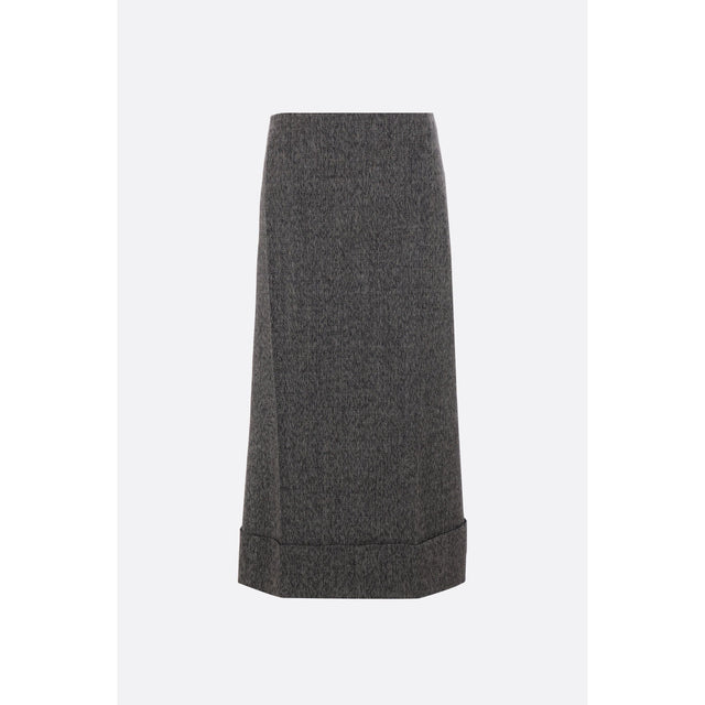 Wool Moulinè Pencil Skirt-PRADA-JOHN JULIA