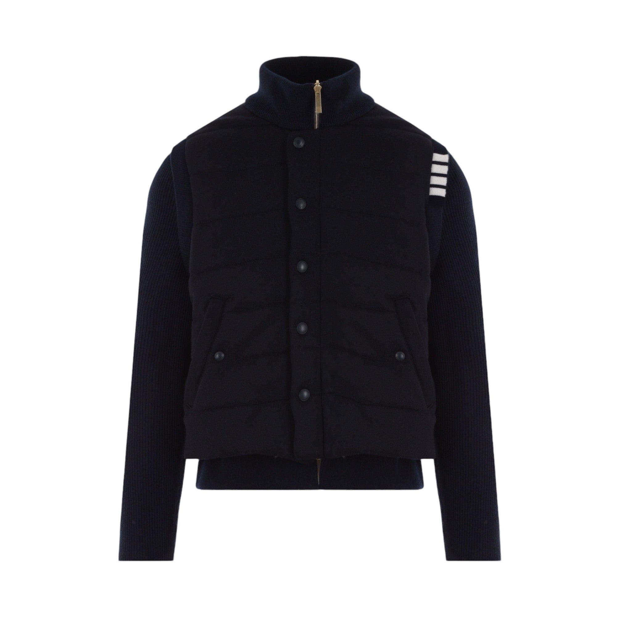 Wool Reversible Padded Jacket-THOM BROWNE-JOHN JULIA