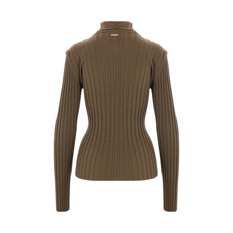 Wool Ribbed-knit Layered Turtleneck-FERRAGAMO-JOHN JULIA