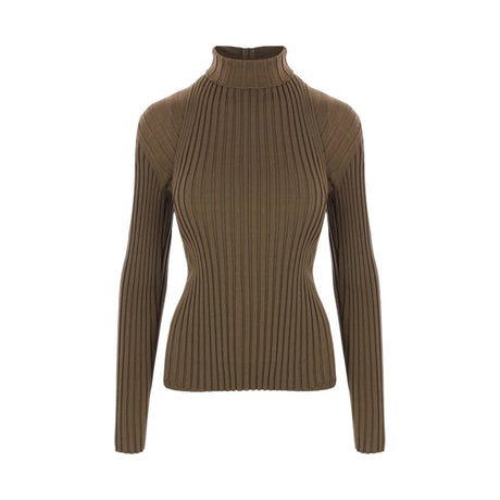 Wool Ribbed-knit Layered Turtleneck-FERRAGAMO-JOHN JULIA