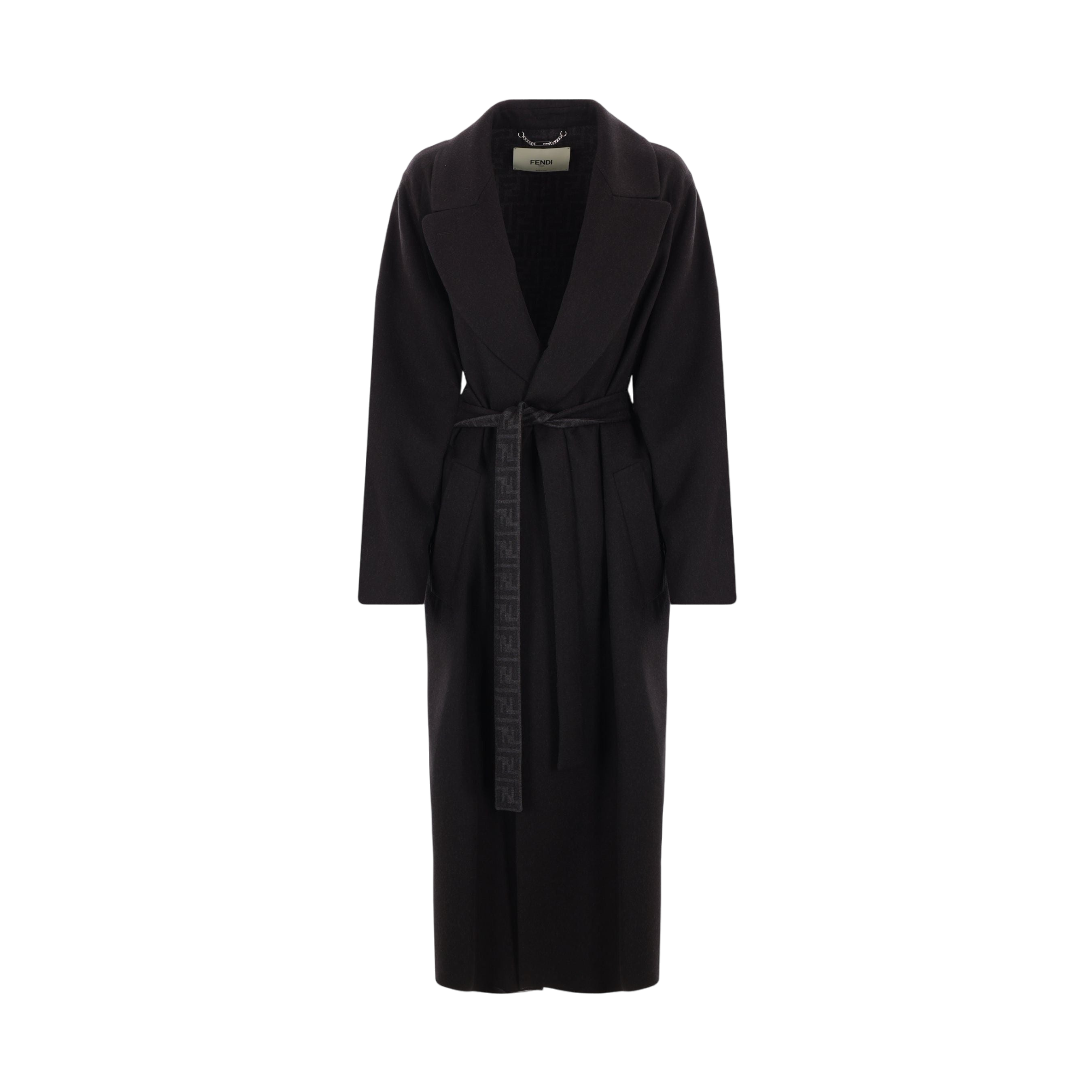 Wool Wrap Coat-FENDI-JOHN JULIA