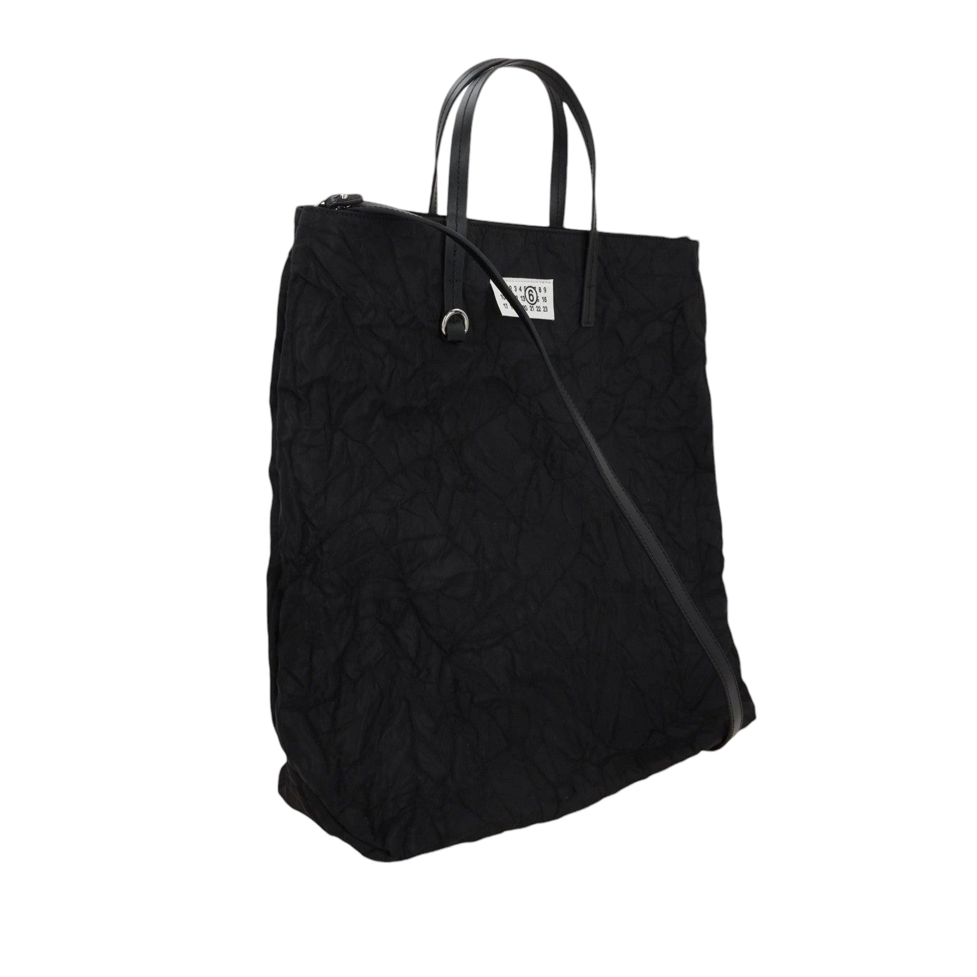 Wrinkled-effect Nylon Shopping Bag-MM6 MAISON MARGIELA-JOHN JULIA