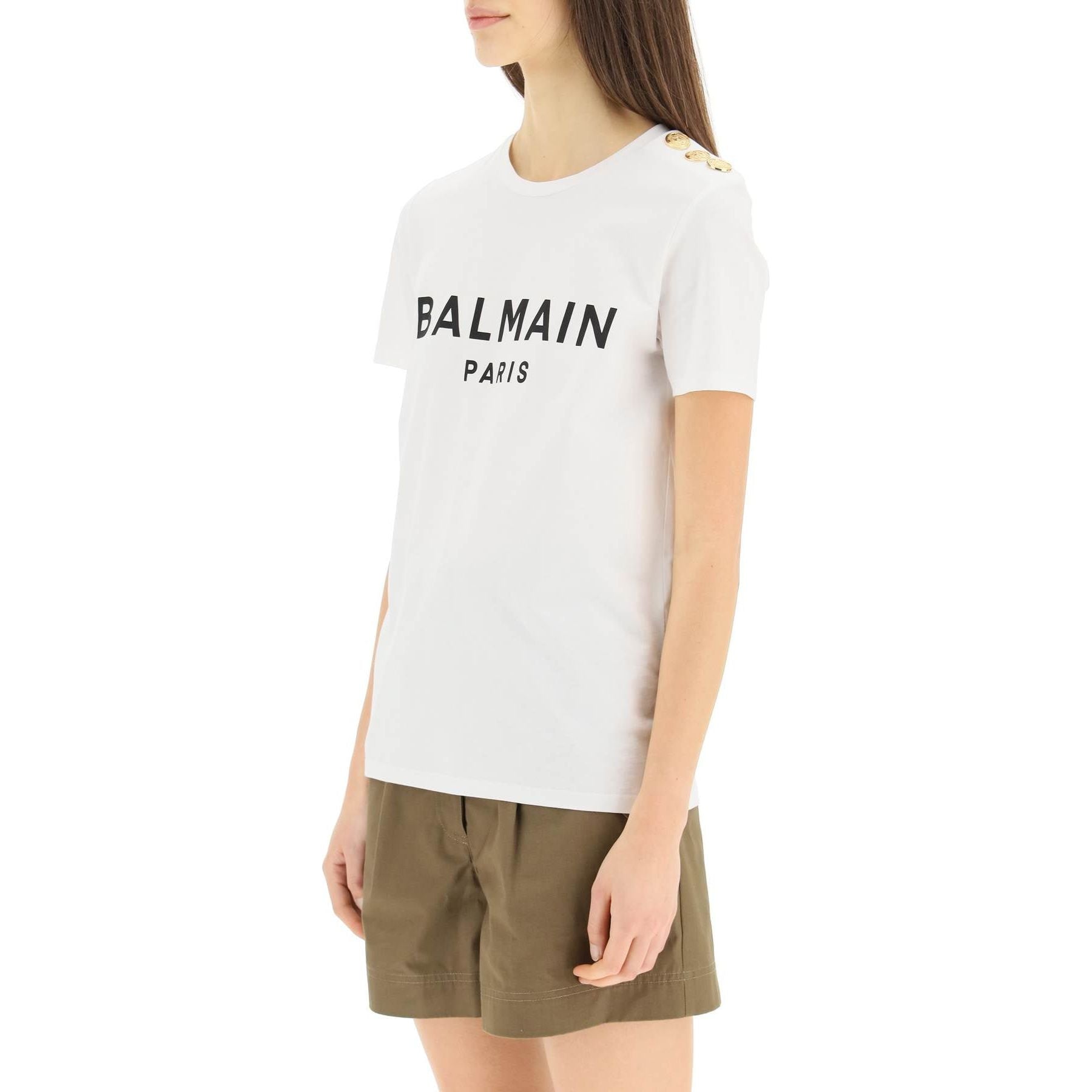 Organic Cotton Balmain Paris Print T-Shirt