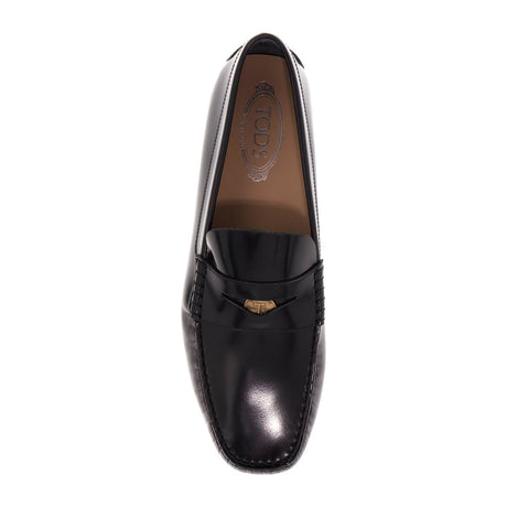 TOD'S-Brushed Leather Loafers With Penny Detail -JOHN JULIA.