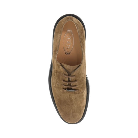 TOD'S-Suede Leather Lace Up Shoes -JOHN JULIA.