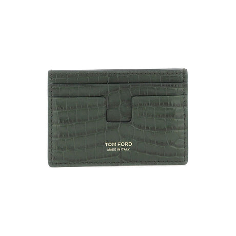 Croco-embossed Leather Card Holder