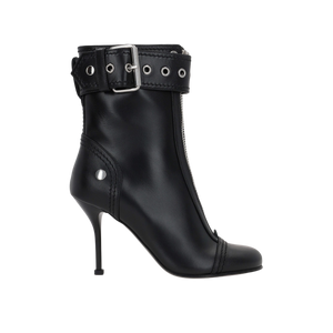 Zip-Detailed Smooth Leather Ankle Boots-ALEXANDER MCQUEEN-JOHN JULIA