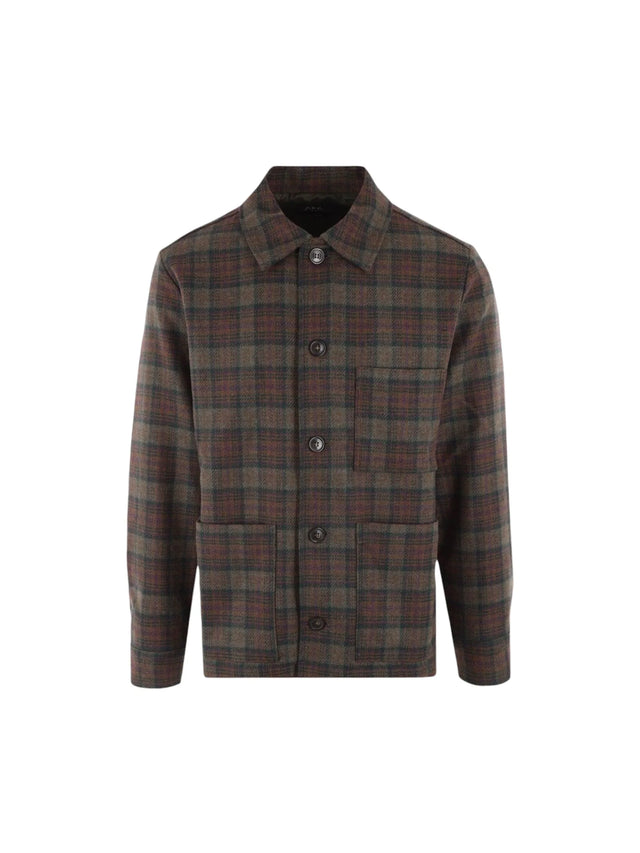 Checked Wool Blend Overshirt-A.P.C.-JOHN JULIA