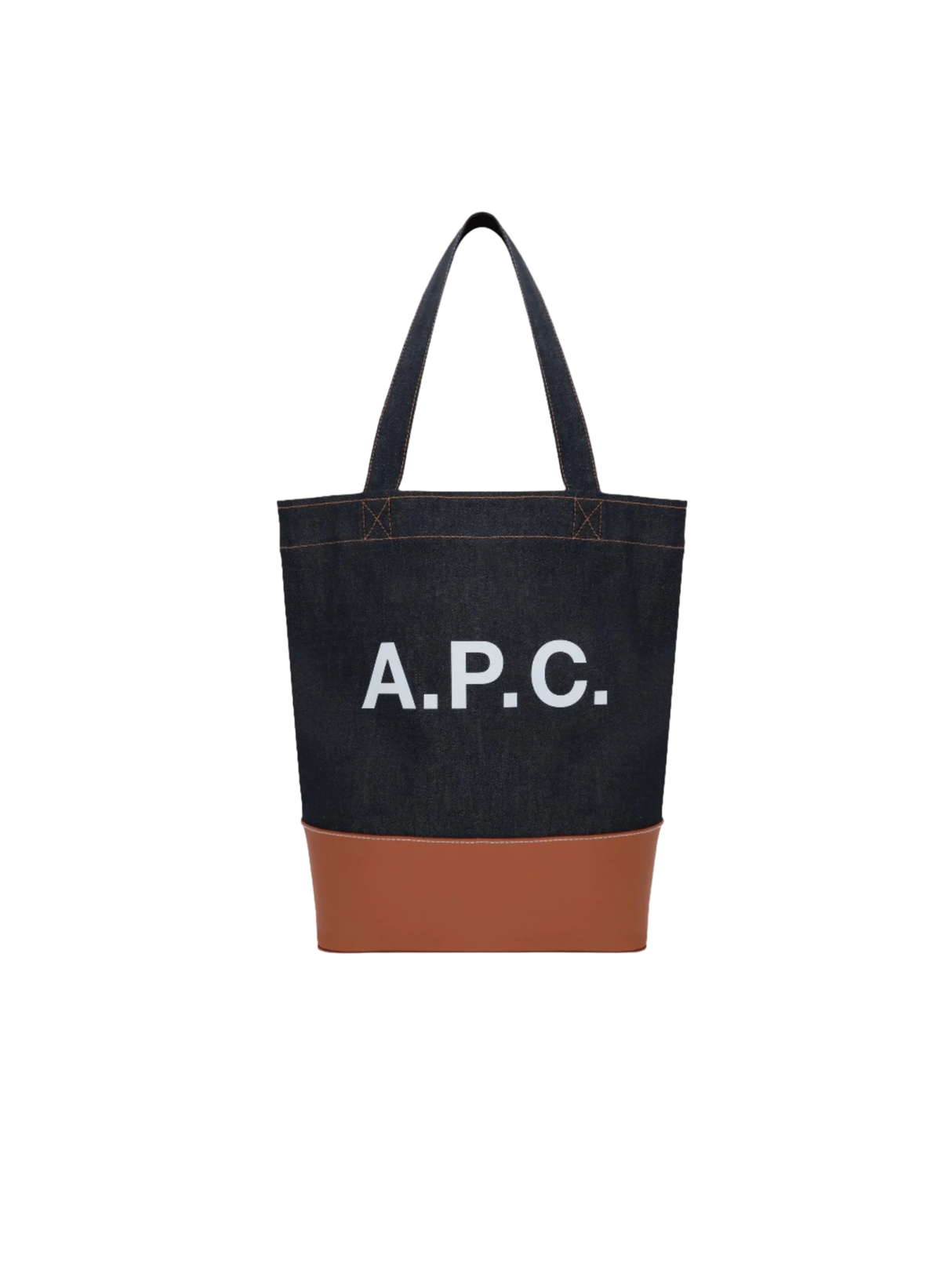 Denim and Leather Axel Tote Bag-A.P.C.-JOHN JULIA