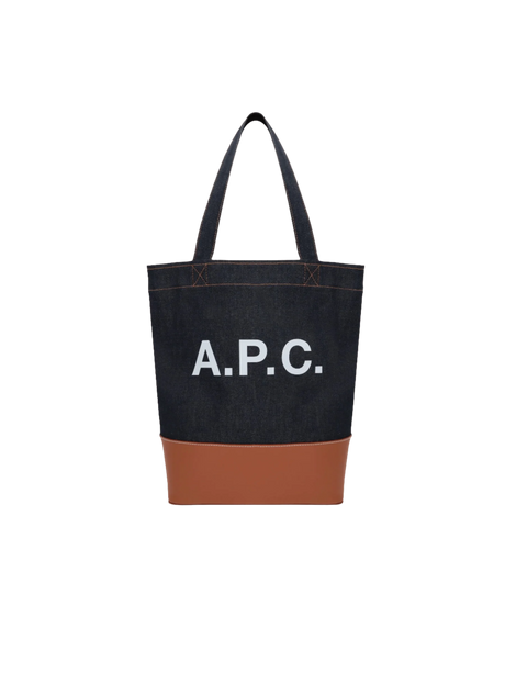 Denim and Leather Axel Tote Bag-A.P.C.-JOHN JULIA