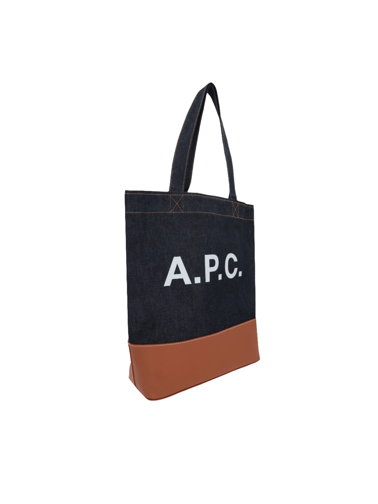 Denim and Leather Axel Tote Bag-A.P.C.-JOHN JULIA