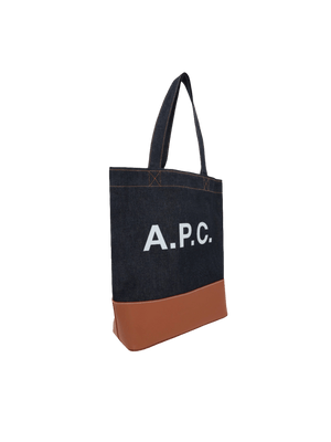 Denim and Leather Axel Tote Bag-A.P.C.-JOHN JULIA