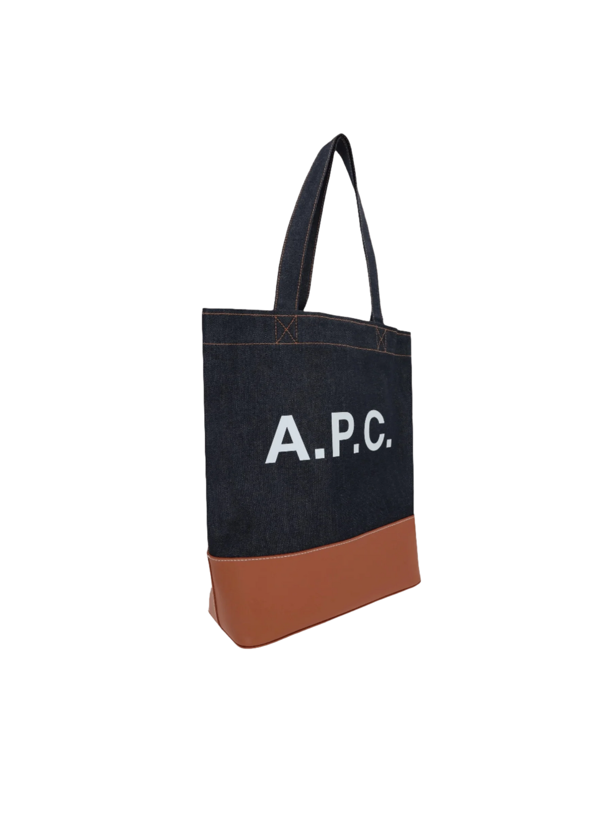 Denim and Leather Axel Tote Bag-A.P.C.-JOHN JULIA