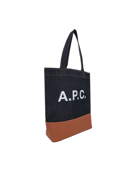 Denim and Leather Axel Tote Bag-A.P.C.-JOHN JULIA