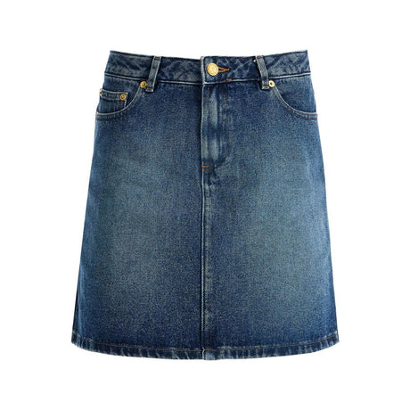 Stonewashed Indigo Standard Denim Skirt.