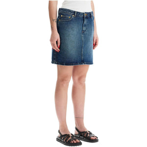 Stonewashed Indigo Standard Denim Skirt.