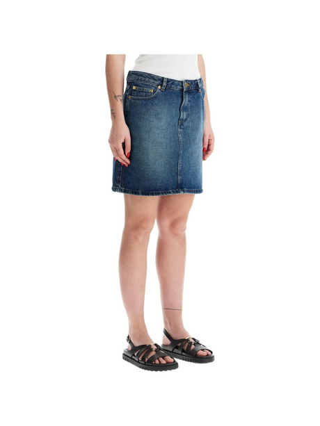 Stonewashed Indigo Standard Denim Skirt.