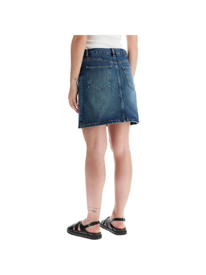 Stonewashed Indigo Standard Denim Skirt.